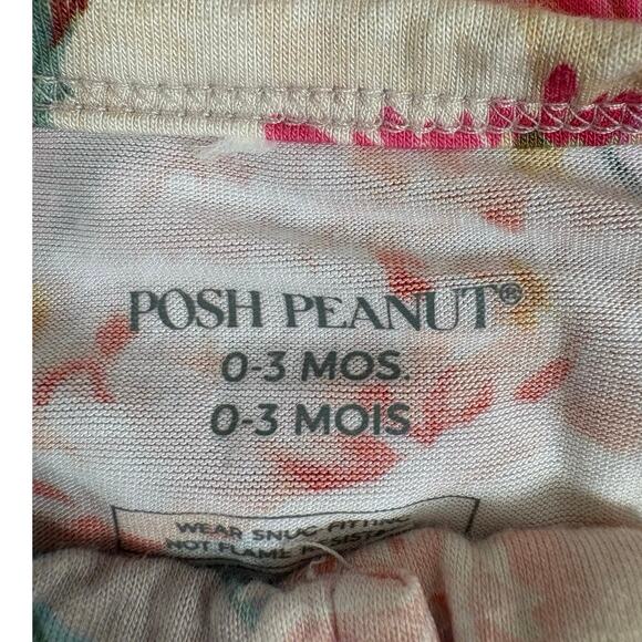 Posh Peanut Floral & Cherry Sleeper Pajama Size 0-3 Months Set of (2) - Picture 3 of 4